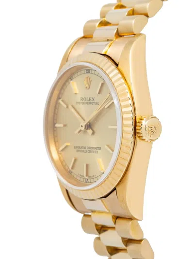 Pre-owned Rolex Oyster Perpetual 30mm In Gold