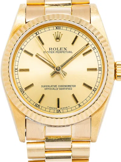 Pre-owned Rolex Oyster Perpetual 30mm In Gold