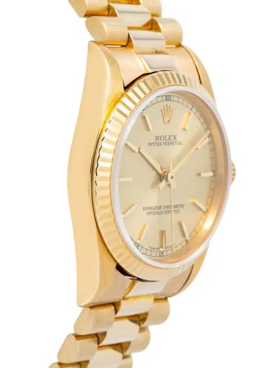 Pre-owned Rolex Oyster Perpetual 30mm In Gold