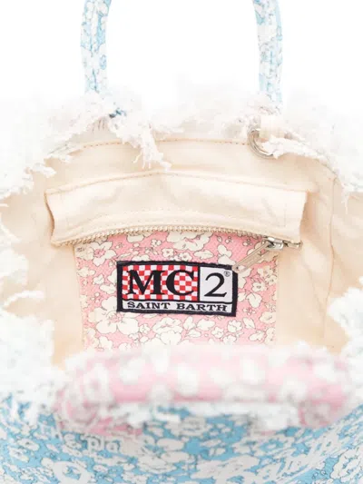 Mc2 Saint Barth Mini Vanity Floral-print Fringed Tote Bag