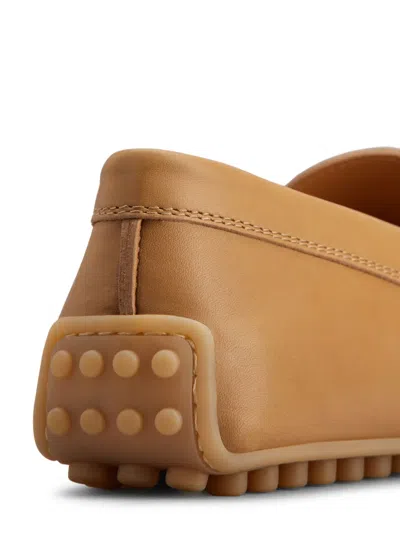 Tod's City Gommino Driving Shoes In Leather In Neutral