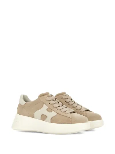 Hogan Rebel Suede High-top Trainers In Nude