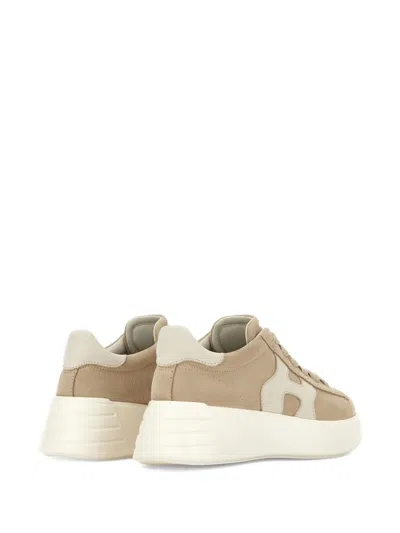 Hogan Rebel Suede High-top Trainers In Nude