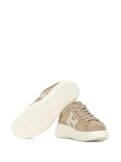 Hogan Rebel Suede High-top Trainers In Nude