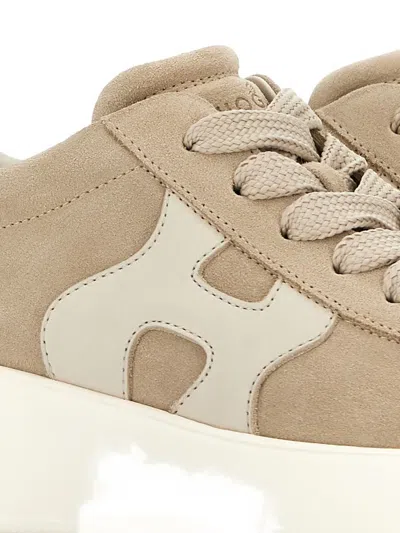 Hogan Rebel Suede High-top Trainers In Nude
