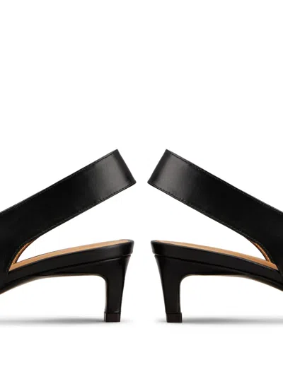 Tod's Leather Kitten Heel Slingback Pumps With Metal Detail