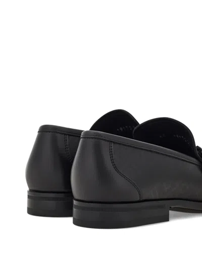 Ferragamo Gancini-buckle Loafers In Black