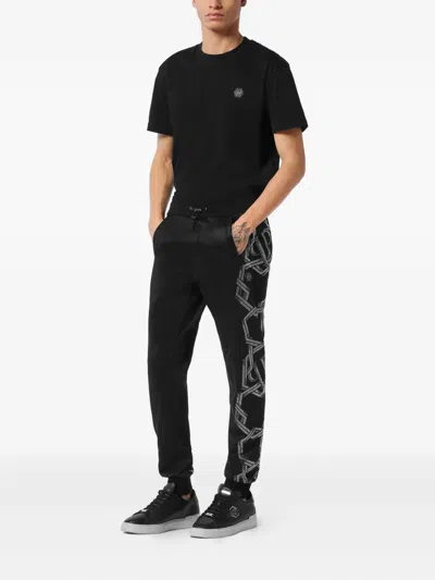 Philipp Plein Chain-print Joggers In Black