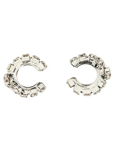 Magda Butrym Crystal Embellished Hoop Earrings