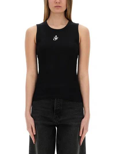 Jw Anderson J.w.anderson 'anchor Embroidery' Top In Black