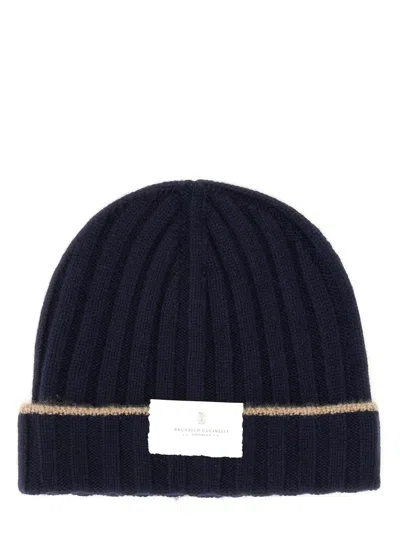 Brunello Cucinelli Men English Rib Cashmere Knit Beanie