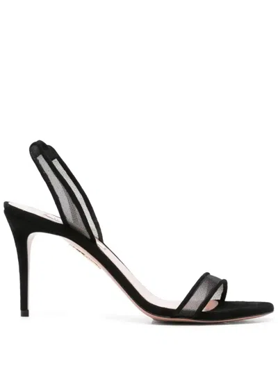 Aquazzura 85mm So Nude Sandals In Black