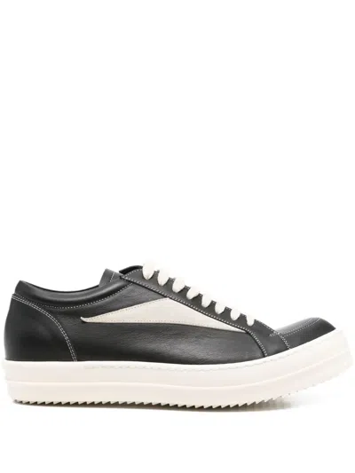 Rick Owens Vintage Sneaks Low Leather Sneakers In Black