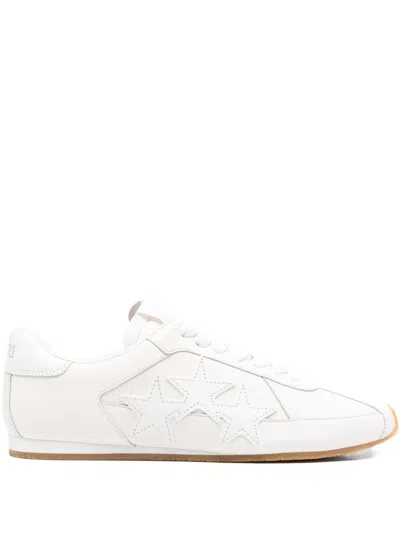Amiri Pacific Stars Mixed Leather Sneakers In Neutral