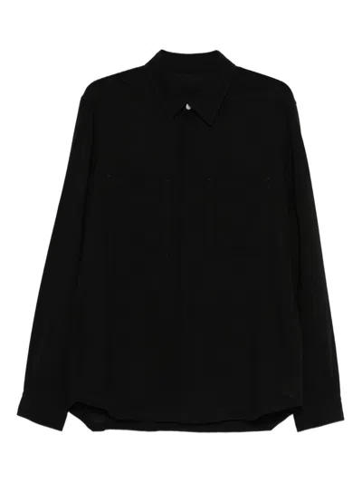 Rick Owens Wool Shirt Jacket In Black