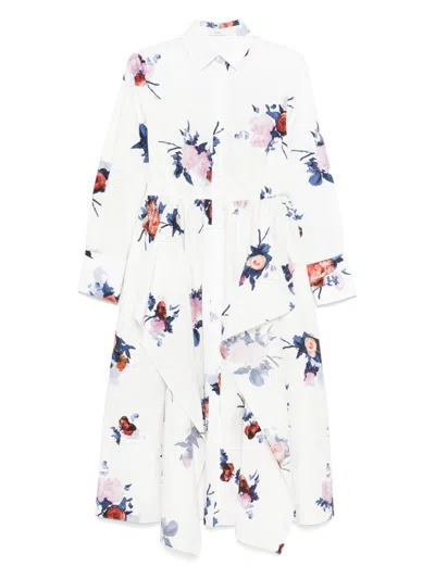 Erdem Floral-print Midi Dress In White