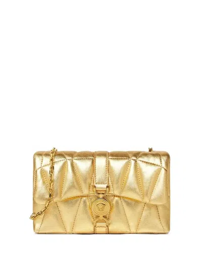 Versace Quilted Metallic Clutch Bag