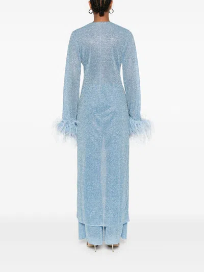 Oseree Lumière Plumage Coat In Blue