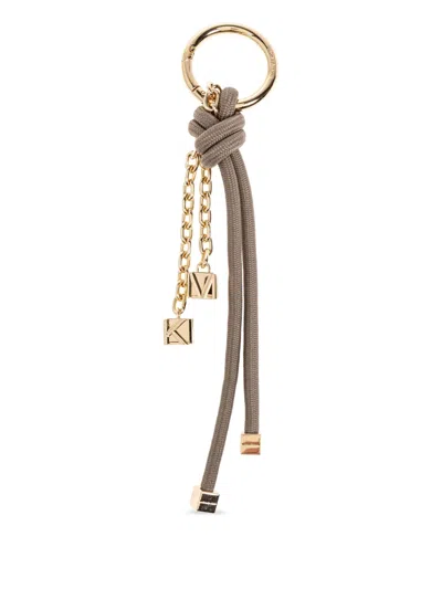 Michael Michael Kors Cord Keychain In Neutral