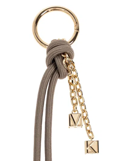 Michael Michael Kors Cord Keychain In Neutral