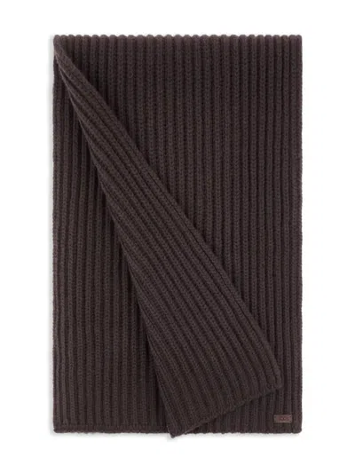 Tod's Ribbed Knit Scarf In Brown