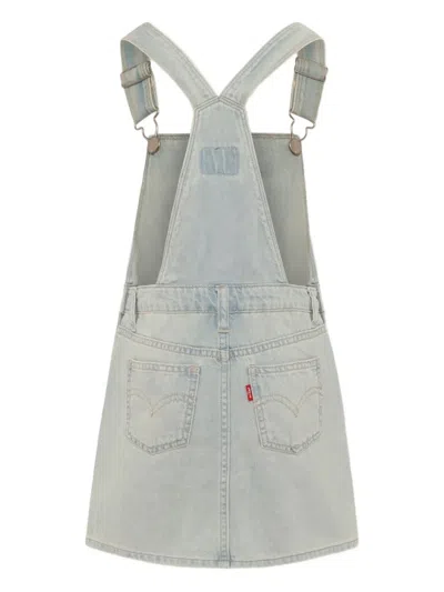 Levi's Logo-appliqué Denim Playsuit In Gray