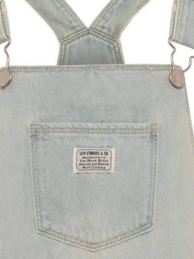Levi's Logo-appliqué Denim Playsuit In Gray
