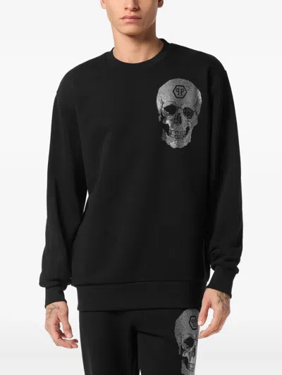 Philipp Plein Crystal-embellished Sweatshirt In Black