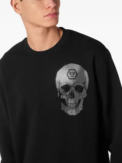 Philipp Plein Crystal-embellished Sweatshirt In Black