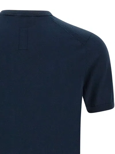 Diktat Short-sleeve Ribbed Sweater In Blue