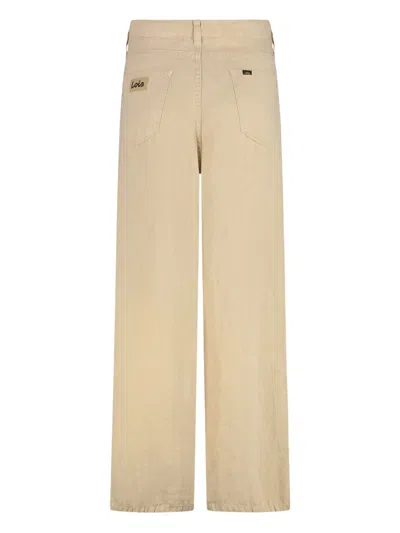 Lois Jeans Marlene Linen Trousers In Brown