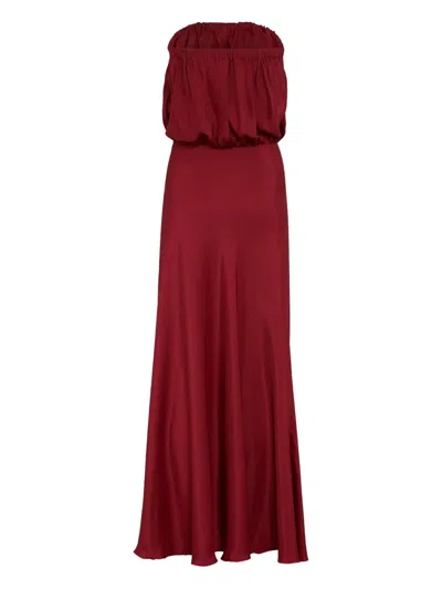 Marinella Piccinno Silvia Silk Dress In Burgundy