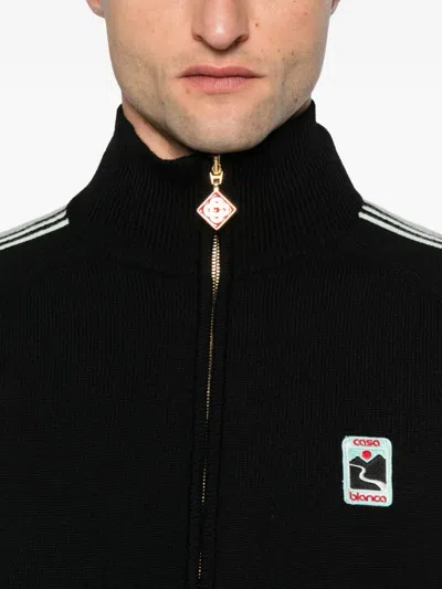 Casablanca Merino Wool Sweatshirt With Logo In Black