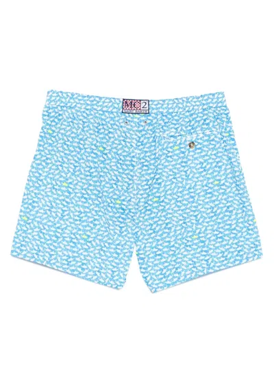 Mc2 Saint Barth Fish-print Swim Shorts In Blue