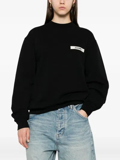 Jacquemus Le Sweatshirt Gros Grain In Black