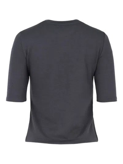 Vince Fine-ribbed T-shirt In Blue