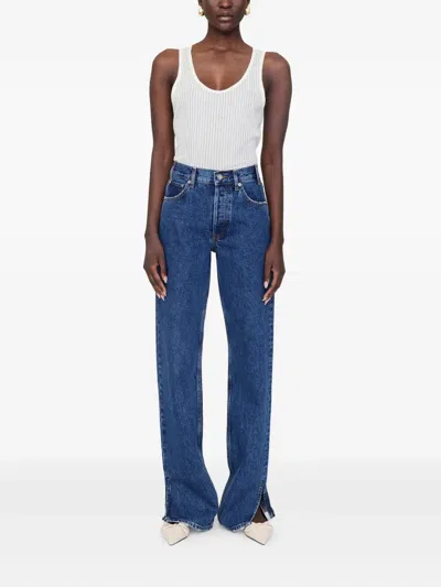 Anine Bing Denim Straight-leg Jeans In Blue