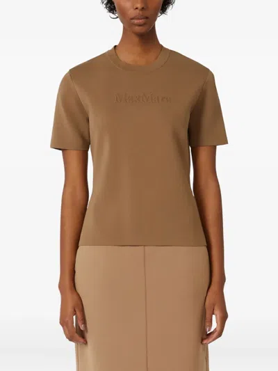 Max Mara Biscuit Viscose Blend Adelio T-shirt In Brown
