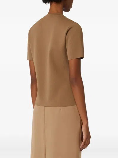 Max Mara Biscuit Viscose Blend Adelio T-shirt In Brown
