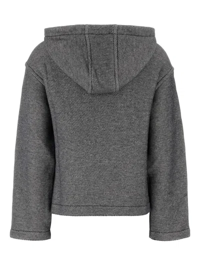 Max Mara Melange Midnight Blue Cotton Blend Gary Sweatshirt In Gray