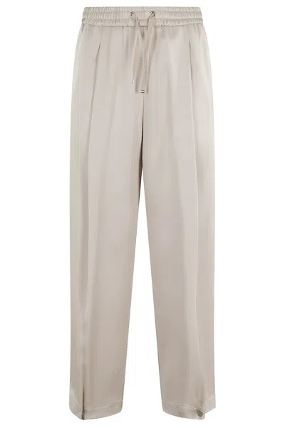 Herno Relaxed Fit Trousers With Adjustable Ankle In White