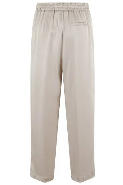 Herno Relaxed Fit Trousers With Adjustable Ankle In White