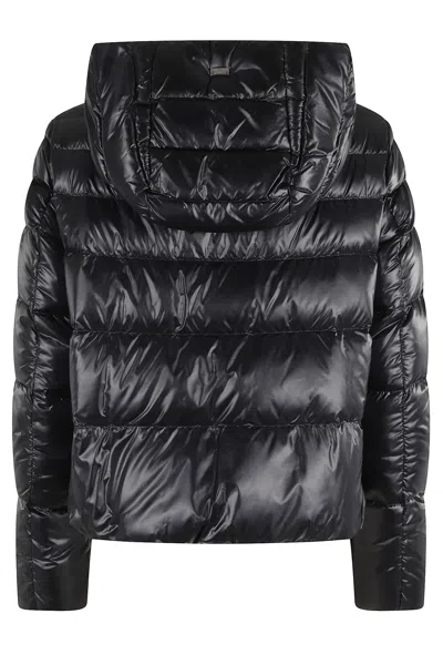 Herno Bomber Cropped Nylon In Black