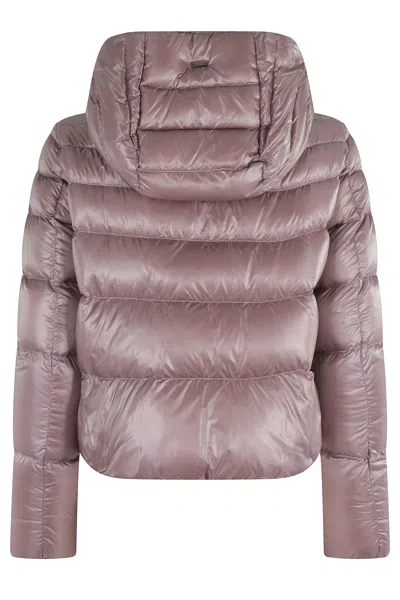 Herno Hooded Quilted Jacket In Pink