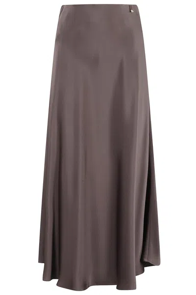 Herno Dark Chocolate Midi Skirt In Brown