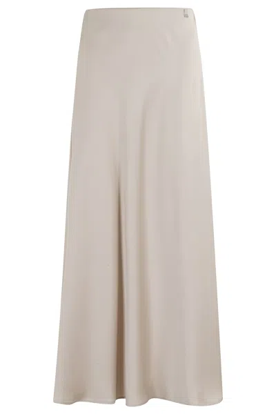 Herno Chantilly Midi Skirt With Elasticized Waistband In Gray