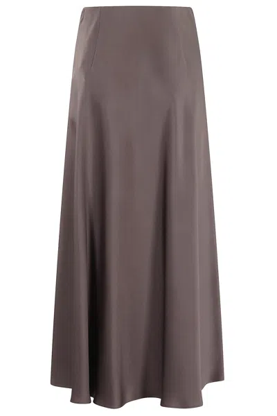 Herno Dark Chocolate Midi Skirt In Brown