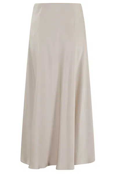 Herno Chantilly Midi Skirt With Elasticized Waistband In Gray
