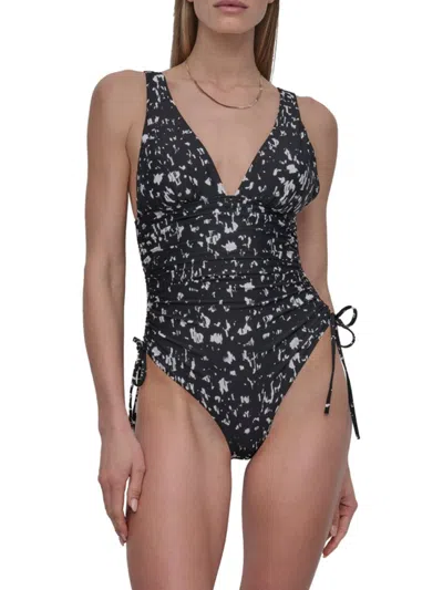 Dkny Women's Abstract-print One-piece Swimsuit