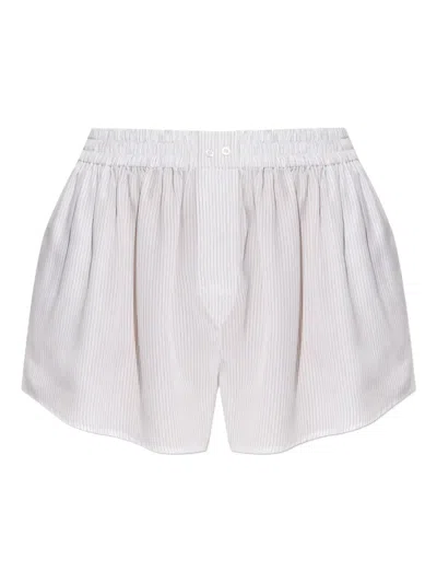 Alexander Wang Pinstripe Elastic-waist Shorts In White